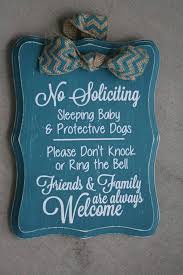 I have to tell you that one of my pet peeves is solicitors that knock on our door. Hand Painted Distressed No Soliciting Sign Baby Sleeping By Meganrileydesigns On Etsy No Soliciting Signs Baby Signs Distressed Painting