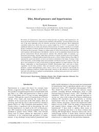These products also may have added salt for freshness and can affect the salt and blood pressure relationship, for the worse. Pdf Diet Blood Pressure And Hypertension