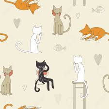 7165661 Cat Seamless Pattern Stock Vector Wallpaper Jpg 1300 1300