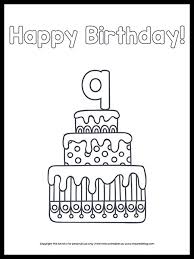 Search through 623,989 free printable colorings at getcolorings. Cute Printable Happy 9th Birthday Cake Coloring Page The Art Kit