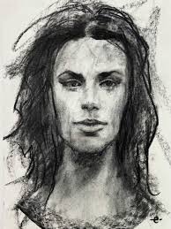 Eclipse: Charcoal Portrait Created from Chaos