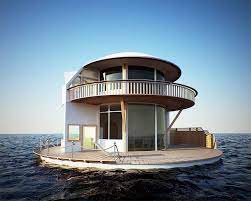 Pin By Adri Luna Studio On Floating Homes Boat Houses Floating House Unusual Homes Water House