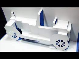 If you'd like to make a smaller card, cut the paper to size before you fold. How To Make A Classical Car Pop Up Card Free Template Kirigami 3d Greeting Card Youtube