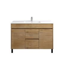 Not all bathroom vanities are created equally. None Grace 48 Inch Natural Oak Finish Vanity With Porcelain Sink Overstock 32275624
