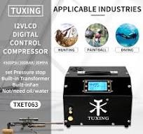 TUXING TXET063 PCP Air Compressor Auto Stop 12V 300Bar Digital Control