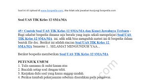 Soal tik uts kelas 8 genap. 45 Contoh Soal Uas Tik Kelas 12 Sma Ma Dan Kunci Jawabnya Docx Google Drive