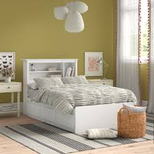 Pair the blush with a natural wood side table and basket weave pendant for a serene boho sanctuary. Three Posts Teen Northampt Twin Mate S Bed With Drawers And Bookcase Reviews Wayfair