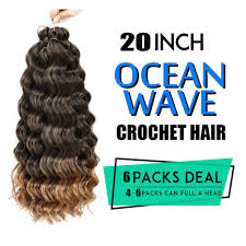 Check spelling or type a new query. Buy Ocean Wave Crochet Hair 20 Inch Deep Wave Braiding Hair 6packs Loose Crochet Hair Wavy Ocean Wave Braiding Hair Synthetic Deep Wave Crochet Braids Hair Ocean Wave Hair 20 6 Packs T1b 27