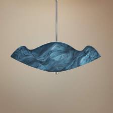 Jezebel 22 W Sky Blue Art Glass Bowl Pendant Light 71r86 Lamps Plus