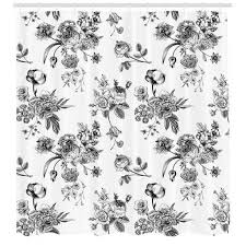 Black And White Floral Shower Curtain Black And White Shower Curtain Vintage Floral Pattern Victorian Classic Royal Inspired New In 2020 Floral Shower Curtains White Shower Curtain Vintage Floral Pattern