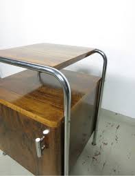 .holz tisch nachttisch rund 39 x 35 x 35 cm. Night Stand With Chrome Frame By Mucke Melder