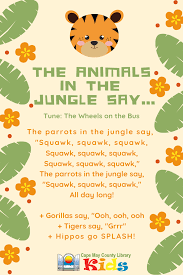 The Animals In The Jungle Say Kindergarten Songs Preschool Songs Songs For Toddlers
