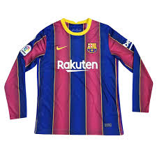 The new barcelona away kit 2021 is one of the best nike products that gives you comfort and balance when you're on the move. 20 21 Barcelona Home Long Sleeve Soccer Jersey Cheap Soccer Jerseys Shop Jerseygoal Co