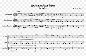 Spiderman Pizza Theme Sheet Music For Alto Saxophone Sheet Music Clipart 5661758 Pikpng
