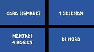 Dimana pas foto latar biru menandakan pemilik ktp dengan tahun kelahiran genap dan pas foto latar merah menandakan pemilik ktp dengan tahun kelahiran ganjil. Cara Membuat 1 Halaman Menjadi 4 Bagian Di Word Shalaman