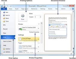 Printing Documents In Word 2010 Tutorialspoint