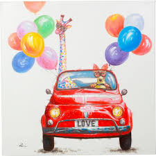 40 In X 40 In A Party Hand Painted Canvas Wall Art E0741 The Home Depot Whimsical Paintings Hand Painted Canvas Canvas Painting