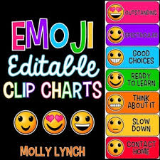 emoji clip chart behavior system editable version included