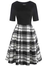 Bokaly Women S Vintage Swing Casual Party Cocktail Dresses Elegant Pockets Busin Casual Party Dresses Long Sleeve Swing Dress