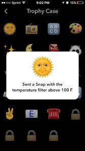 Now see which snapchat trophies have you unlocked them? Snapchat Trophies Sun Temperatura Snapchat Friends Snapchat Trophy Case