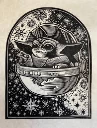 The Child Block Print Etsy Yoda Art Star Wars Art Yoda Drawing