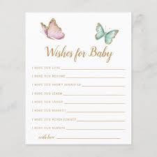 Butterfly Garden Wishes For Baby Card Zazzle Com Butterfly Baby Shower Theme Butterfly Baby Shower Decorations Wishes For Baby