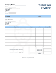 tutoring invoice template word excel pdf free download free pdf books