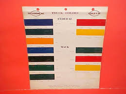 1946 1956 Federal Mack Reo White Truck Paint Chips Color