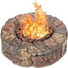 Amazon prime propane fire pit. Amazon Com Best Choice Products 30 000 Btu Gas Fire Pit For Backyard Garden Home Outdoor Patio W Natural Stone Propane Hose Handle Cover Patio Lawn Garden