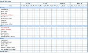 Accurate Job Responsibility Chart Template Monthly Chore