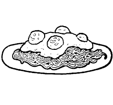 Plate of spaghetti with a fork ready coloring page. Spaghetti Coloring Pages Coloring Home