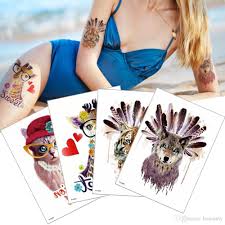 Going for giraffe tattoos is already original, but when you will see how creative tattoo artists can be, you will crave for them. Grosshandel Karikatur Niedliche Giraffe Tribe Indischer Tiger Wasserdicht Temporare Tatowierung Aufkleber Korper Kunst Fur Frauen Und Manner Fur Kinder Ferien Strand Party Tattoos Geschenk Von Homimly 2 45 Auf De Dhgate Com Dhgate