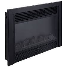 Crafted from metal, in a black finish, and glass, it can be plugged in and used electricity as a fuel type. Giantex 28 5 Electric Fireplace Insert With Heater Glass View Log Flame With Fireplaces Home Garden Worldenergy Ae