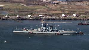 Battleship New Jersey arrives at Paulsboro Marine Terminal; will head next  to Philadelphia Navy Yard - YouTube