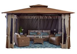 Amalfi 11 X15 Vibrant Bronze Mocha Gazebo Fortunoff Backyard Store Gazebo Flooring Sale Outdoor Chaise Lounge