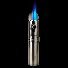 Portable Titanium Brown Amp Silvery Three Torch Jet Flame Air Inflation Cigar Lighter Wit Cigar Lighters Lighter Electric Lighter