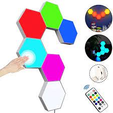Hexagon add a touch of glamour to your home or office and provide essential space for a wall feature. Hexagon Wall Light With Remote Control Smart Touch Modular Led Light Wall Panel Rgb Night Light Diy Geometry Splicing Quantum Light For Home Hallway Office Hotel Bar Festive Gift Pack Of 6