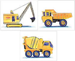Construction Prints Truck Art Construction Art Vehicles Vintage Art Prints Kids Tonka Truck Boy Bedding Decor Kids Art Prints Tonka Truck Retro Art Prints