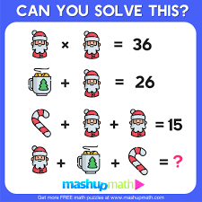 Free download & print two christmas logic puzzles, bellringers, critical thinking. Christmas Math Printable Worksheets Blog Mashup Math