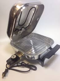 Vintage Unused Stainless Steel Electric Skillet With Broiler Sunbeam 425a Electric Skillets Stainless Stainless Steel