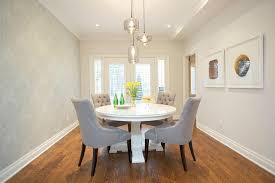 Modern farmhouse dining room wall. Free Download Dining Room With Wallpapered Accent Wall Transitional Dining Room 740x492 For Your Desktop Mobile Tablet Explore 50 Velvet Wallpaper Room Ideas Red Flocked Damask Wallpaper Red Velvet