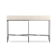 Faux Shagreen Console Table Cream Modern Console Tables Console Table Shagreen