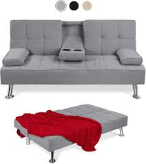 Our assortment is carved by simple, japanese futon sofa bed designs and old japanese principles combined with a high degree of comfort, quality and usefulness. Amazon Com Best Choice Products Linen Upholstered Modern Convertible Folding Futon Sofa Bed For Compact Living Space Apartment Dorm Bonus Room W Removable Armrests Metal Legs 2 Cupholders Gray Furniture Decor