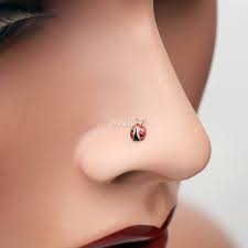 adorable dainty ladybug nose stud ring etsy in 2021 cute nose piercings nose stud nose piercing jewelry