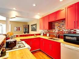 Multi Colored Tile Backsplash Kitchen Remodel With Red Cabinets And Multi Color Tile In Multico Kitchen Tiles Backsplash Color Tile Backsplash Multi Color Tile