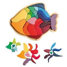 A traditional technique reinvented for the present—and just in time for the holidays. Amazon Com Grimm S Large Rainbow Fish Wooden Creative Puzzle Of Thick Blocks With Storage Frame 4x4 Size Gri Rainbow Fish Wooden Puzzles Playroom Artwork