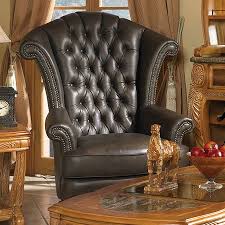 Leather Wingback Arm Chair With Hand Tufted Details And Nailhead Trim Product Chairconstruction Material W Aico Furniture Furniture Chair Furniture