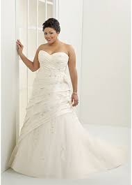 Elegant Satin A Line Strapless Sweetheart Neckline Plus Size Wedding Dress With Lace Appliques Wedding Dresses Plus Size Wedding Dresses Beaded Bridal Dresses