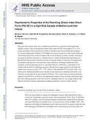Everything you don't want to happen will happen, and you might find yourself begging for privacy and alone time. Pdf Psychometric Properties Of The Parenting Stress Index Short Form Psi Sf In A High Risk Sample Of Mothers And Their Infants Nicole E Lorenzo Academia Edu