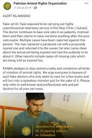 Check spelling or type a new query. Sana Jamal On Twitter Fake Vet Alert Multiple Cases Have Been Reported By Animals Lovers Against Dr Faizi Who They Claim Is Involved In Carrying Out Highly Unprofessional Veterinary Services In